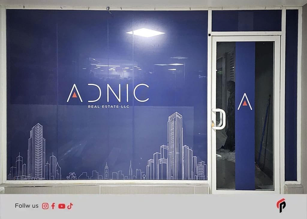 vinyl branding,glass branding