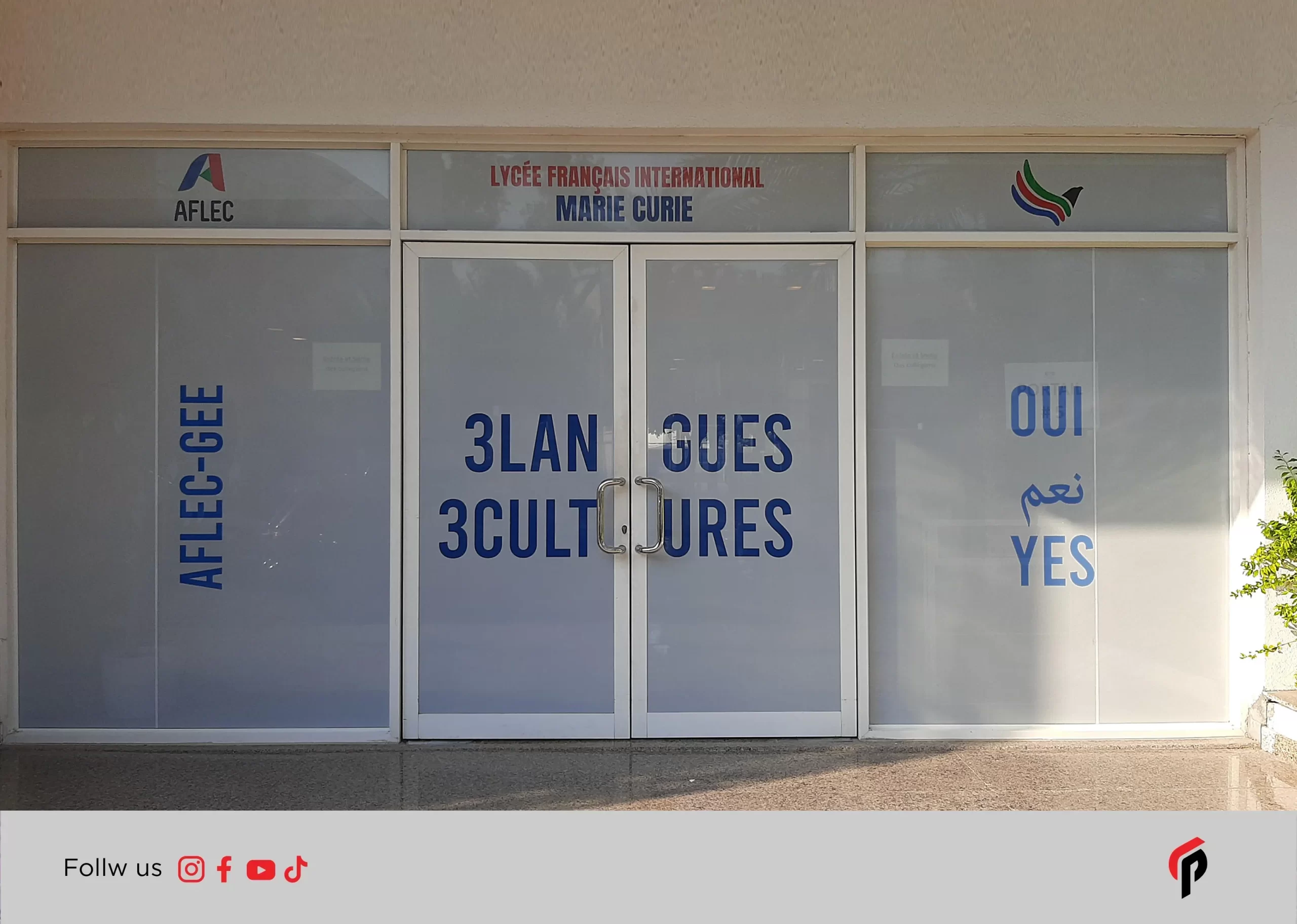 vinyl branding, glass branding